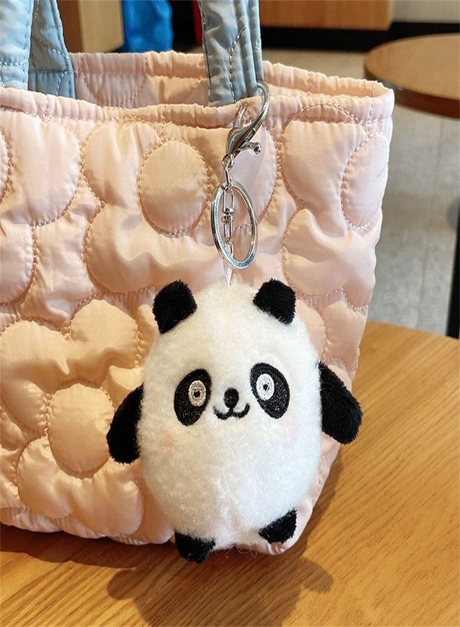 Lezoir Small Cute Toy Charm Keyring Panda | Plush Toy Plush Keychain For Bags, Black 8Cm - Image 2